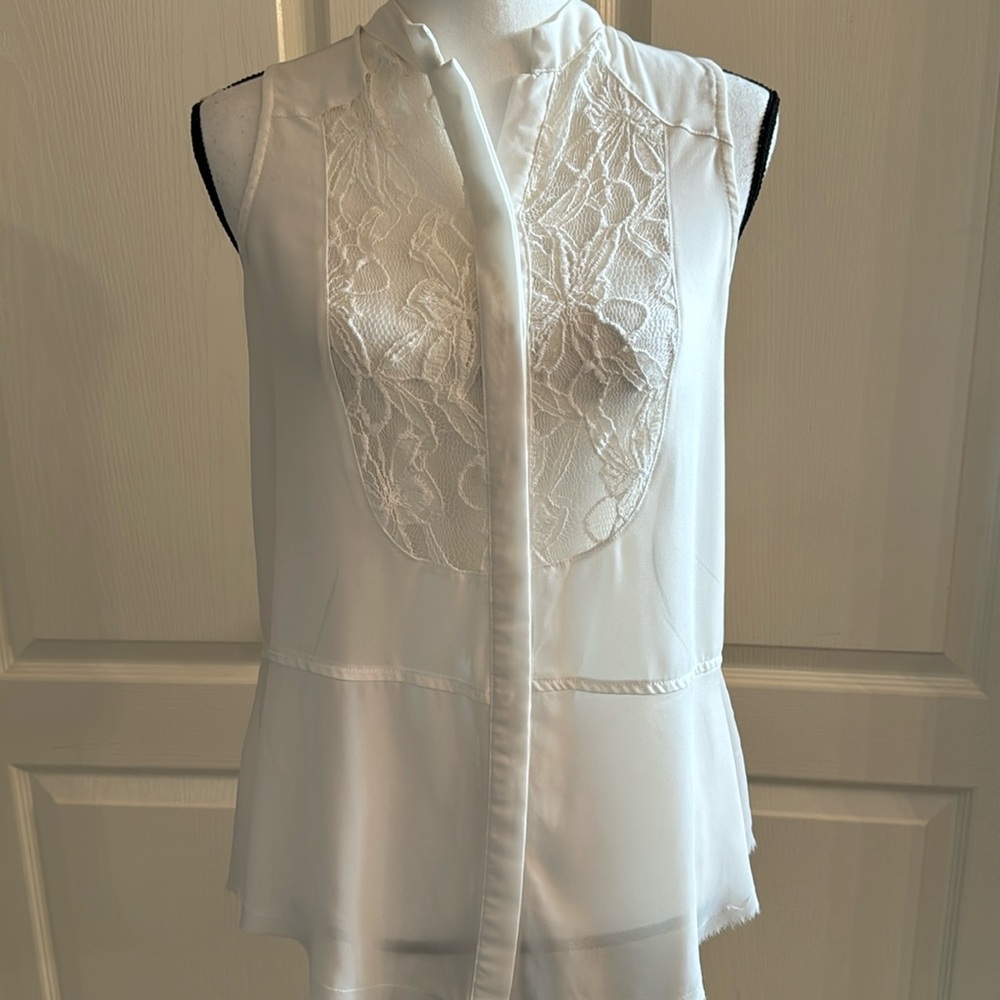 White Lace Blouse - Size Small